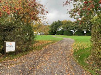 Entrance into Olcote Farm Touring Caravan Site